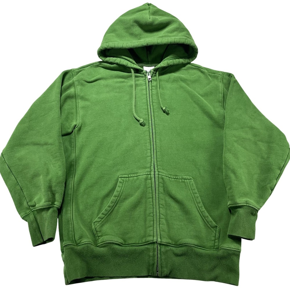 TNA Hoodie Womens 2XS Green Cozy Fleece Boyfriend Full Zip Logo Sweatshirt